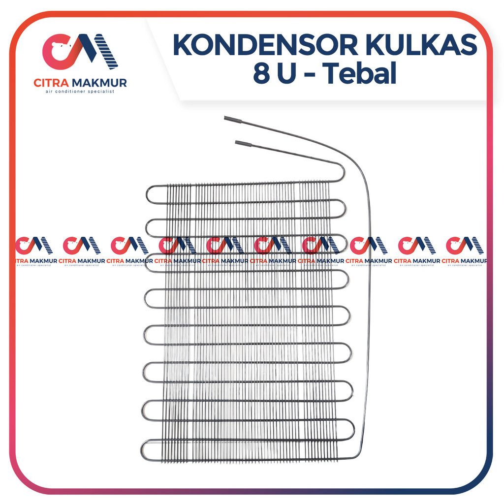 Kondensor Kulkas 1 2 Pintu 8U 8 U Kawat Tebal Freezer Aqua LG Sharp Besi Hitam Belakang Evaporator P