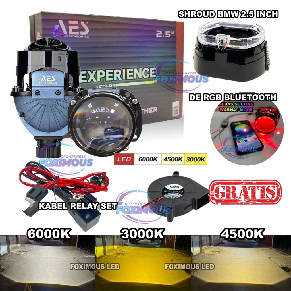Biled Projector AES Turbo Se Experience 3 Warna ALL WHEATHER 3 Colour Gen 3 AES Turbo Se Upgrade