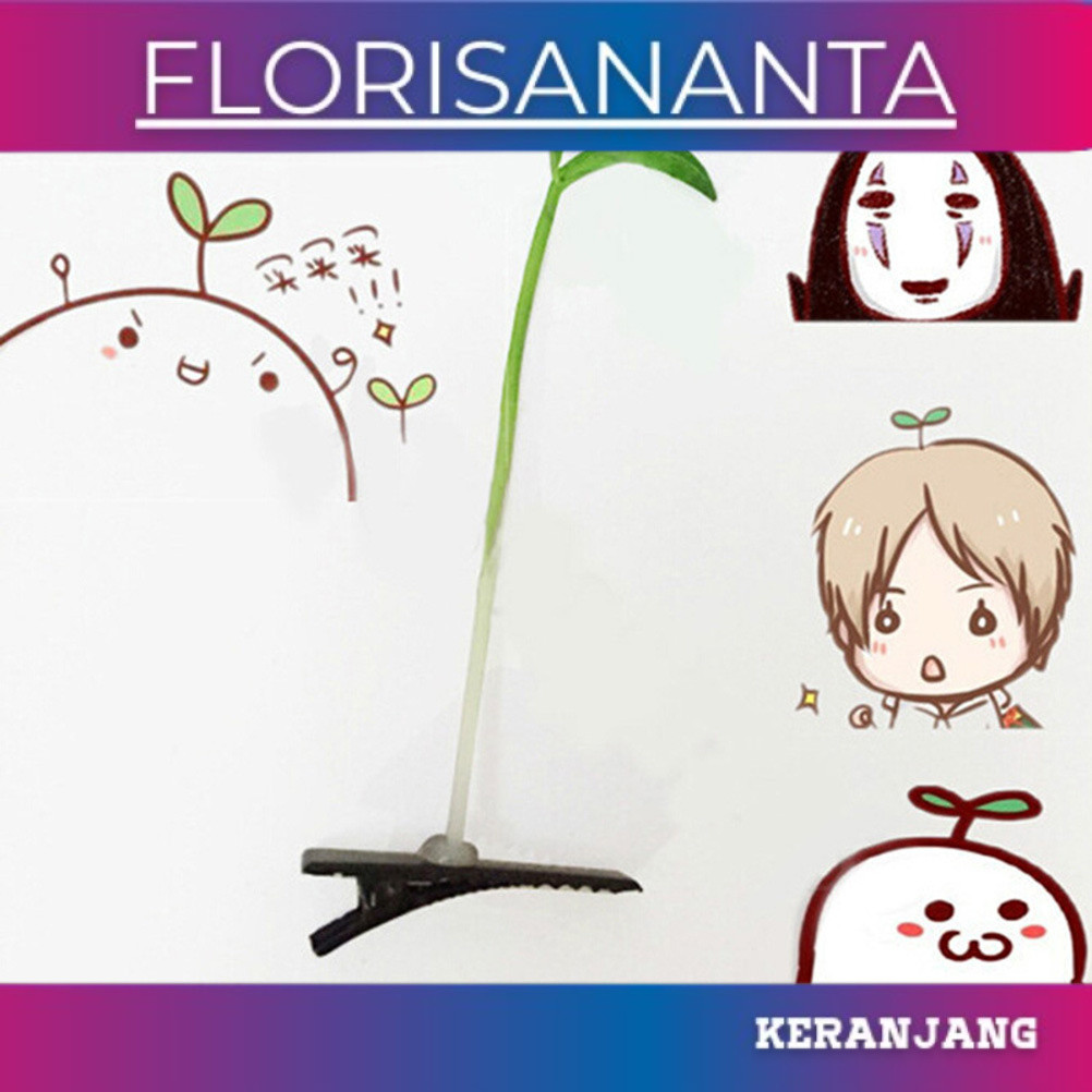 virallaris HPDA hairpin sepucuk daun tunas tauge sporut hick jepit rambut cosplay cos