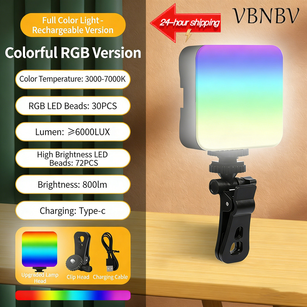Pocket RGB Fill Light Portable LED Light Video Mini Fill Light For Camera Smartphone GoPro Laptop Se