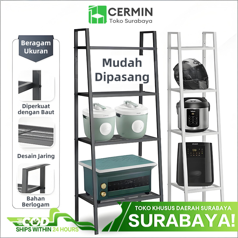 READY Pengiriman Dari Surabaya---Rak Besi Susun Rak Buku Rak Layer Besi Lerberg Seri Rak Pajangan Ru