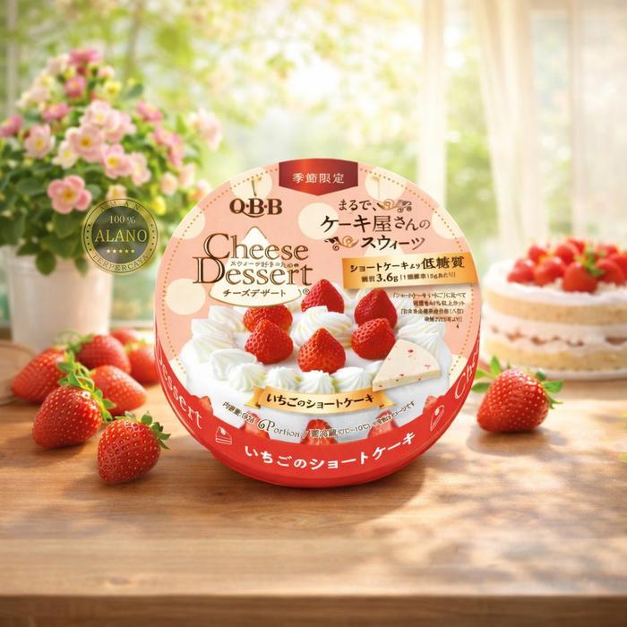 QBB Cheese Dessert Original Japan Snack Keju 6P - Strawberry Shortcake