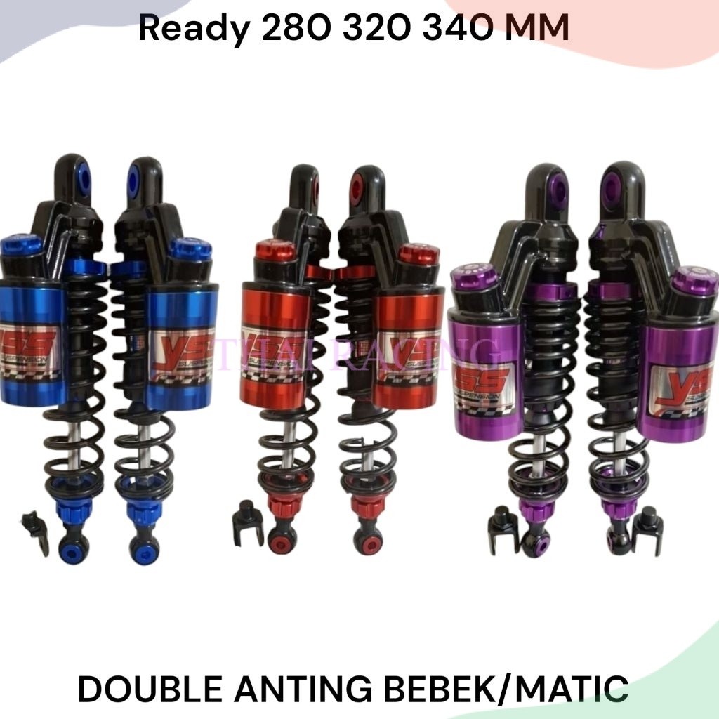 TR- SHOCKBREAKER COPY YSS MODEL EXTREME DOUBLE TABUNG ATAS UK 280MM -320MM -340MM FOR MOTOR MATIC & 