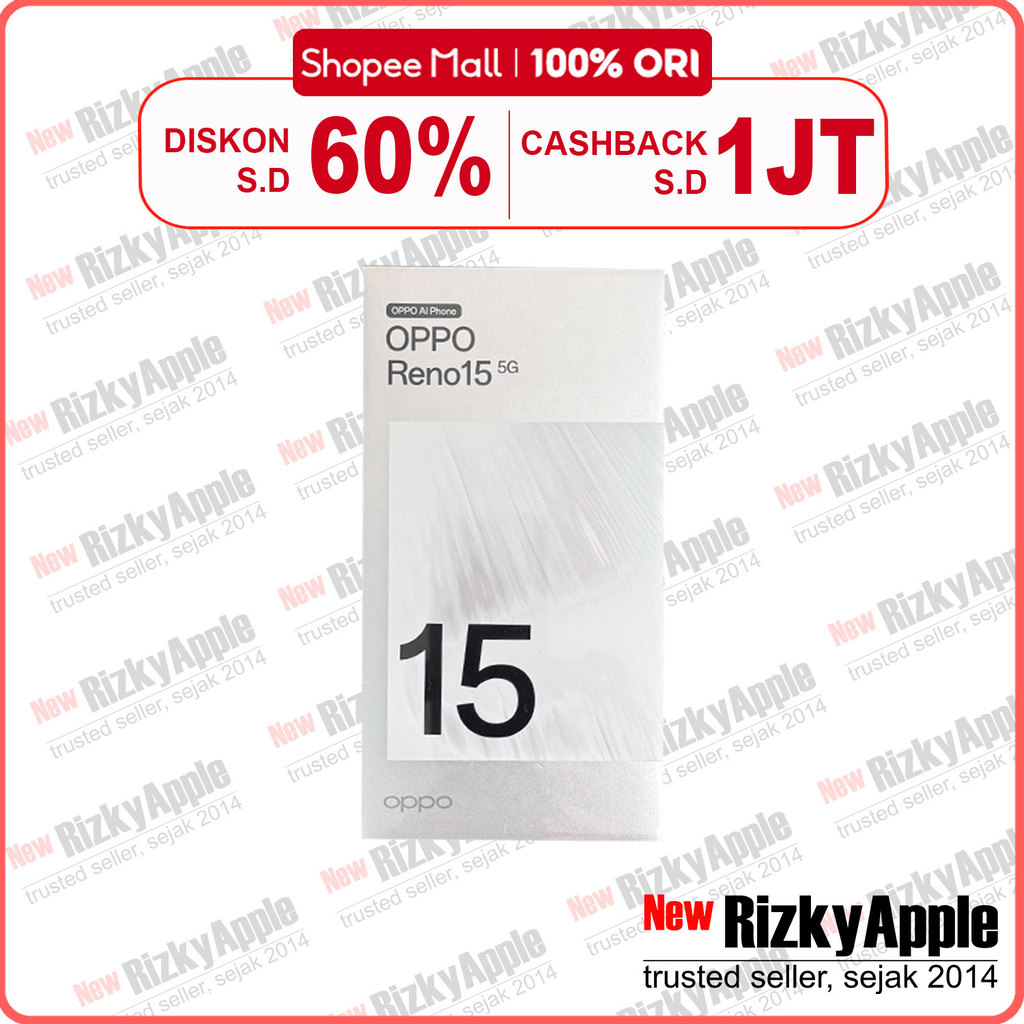 Oppo Reno 15 5G 256GB [ RAM 8GB / 12GB ] Garansi Resmi Indonesia Biru Putih