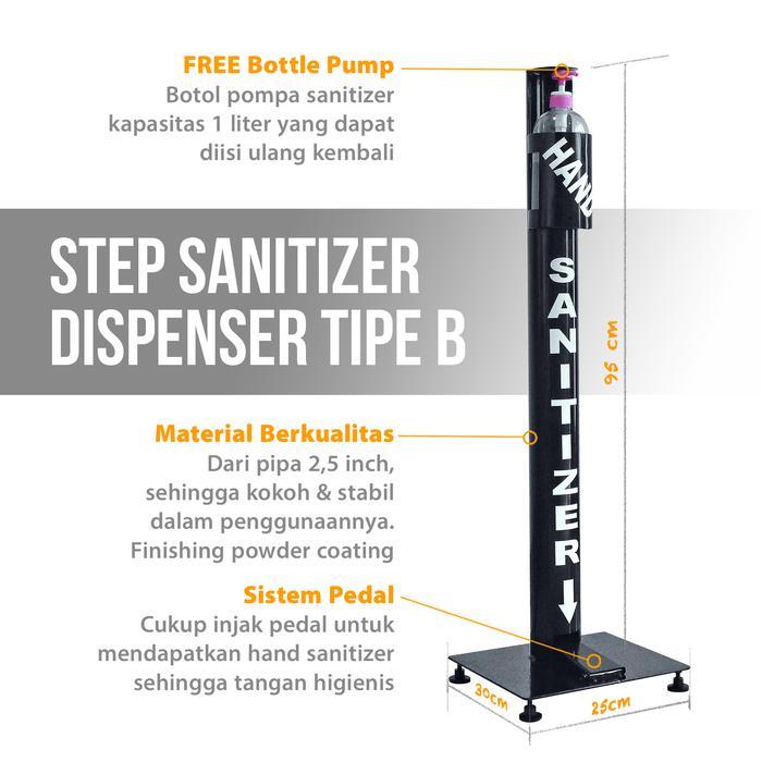 Floor Standing Hand Sanitizer Station Dispenser Touchless Handsfree - Tipe B