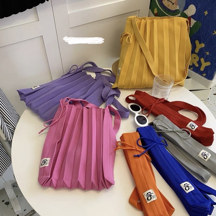 ANB - Pleats Korean Hand Bag / Pleated Tote Bag / pleat totebag / tas korea jinjing