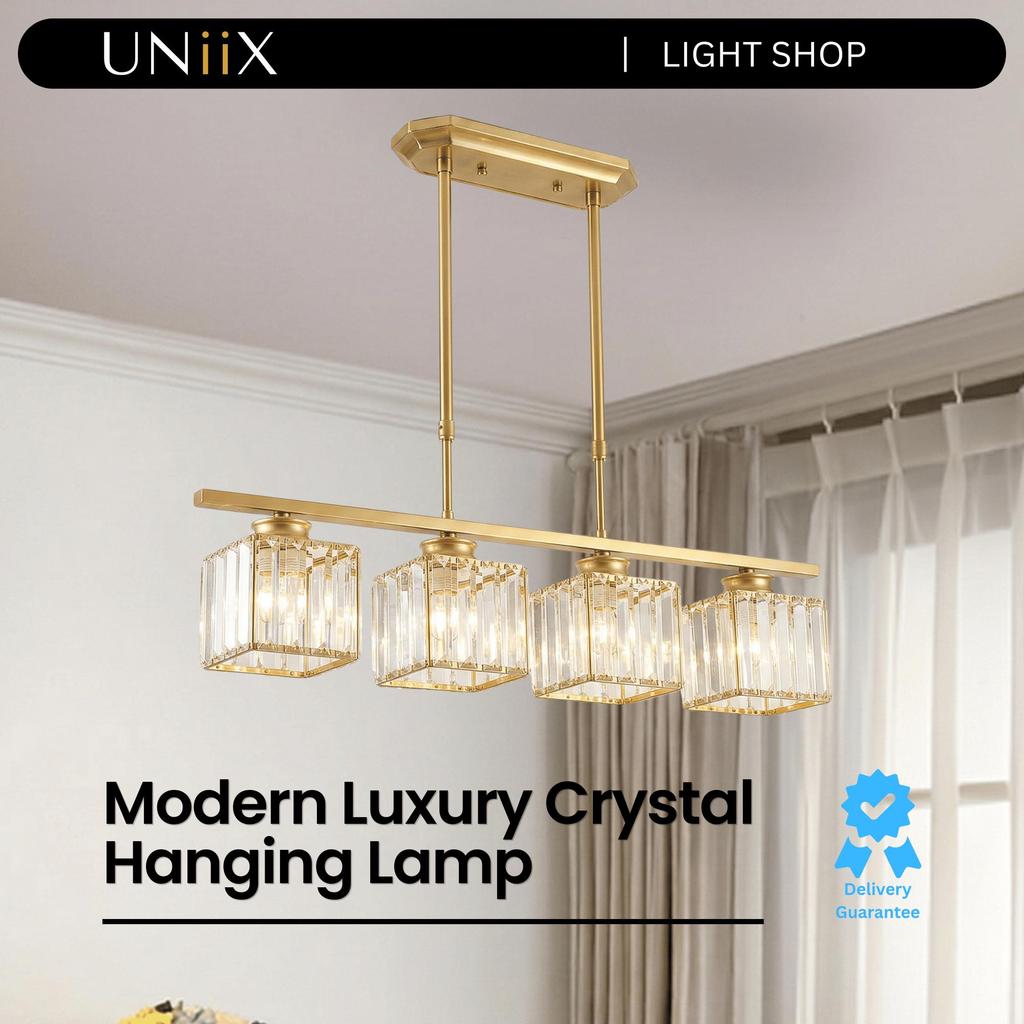 UNiiX - LG6632 | Lampu Gantung Kristal Mewah Untuk Meja Makan Lampu Gantung Meja Makan Model Kristal