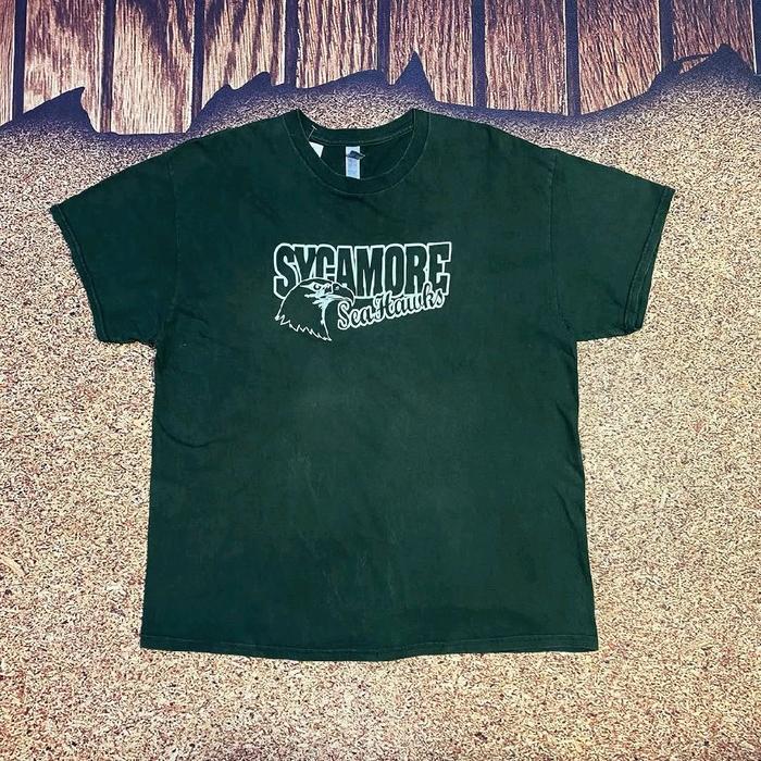 kaos pendek pria GILDAN SYCAMORE tshirt hijau botol casual murah bagus size XL