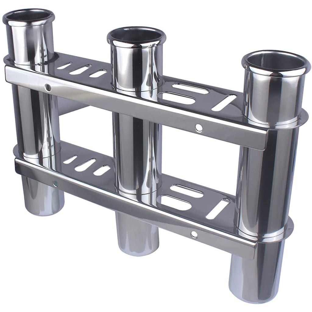 3 Tube Stainless Steel Boat Fishing Rod Holder Yat Rod Holder Socket Offshore Angling Rod Support Bo