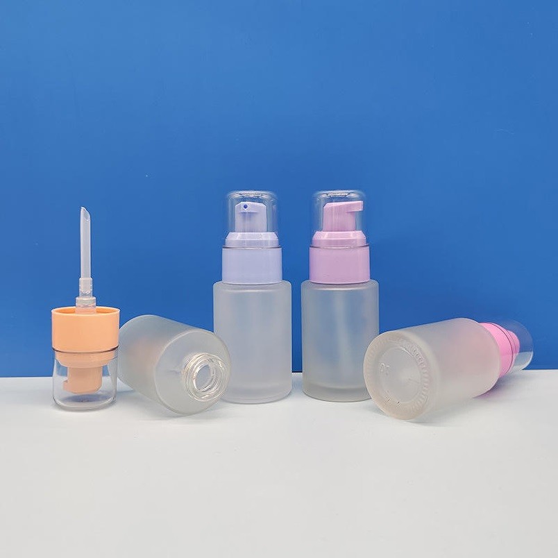 botol pump/ pumpPASTEL 5ml 10ml / kaca transparan - doff