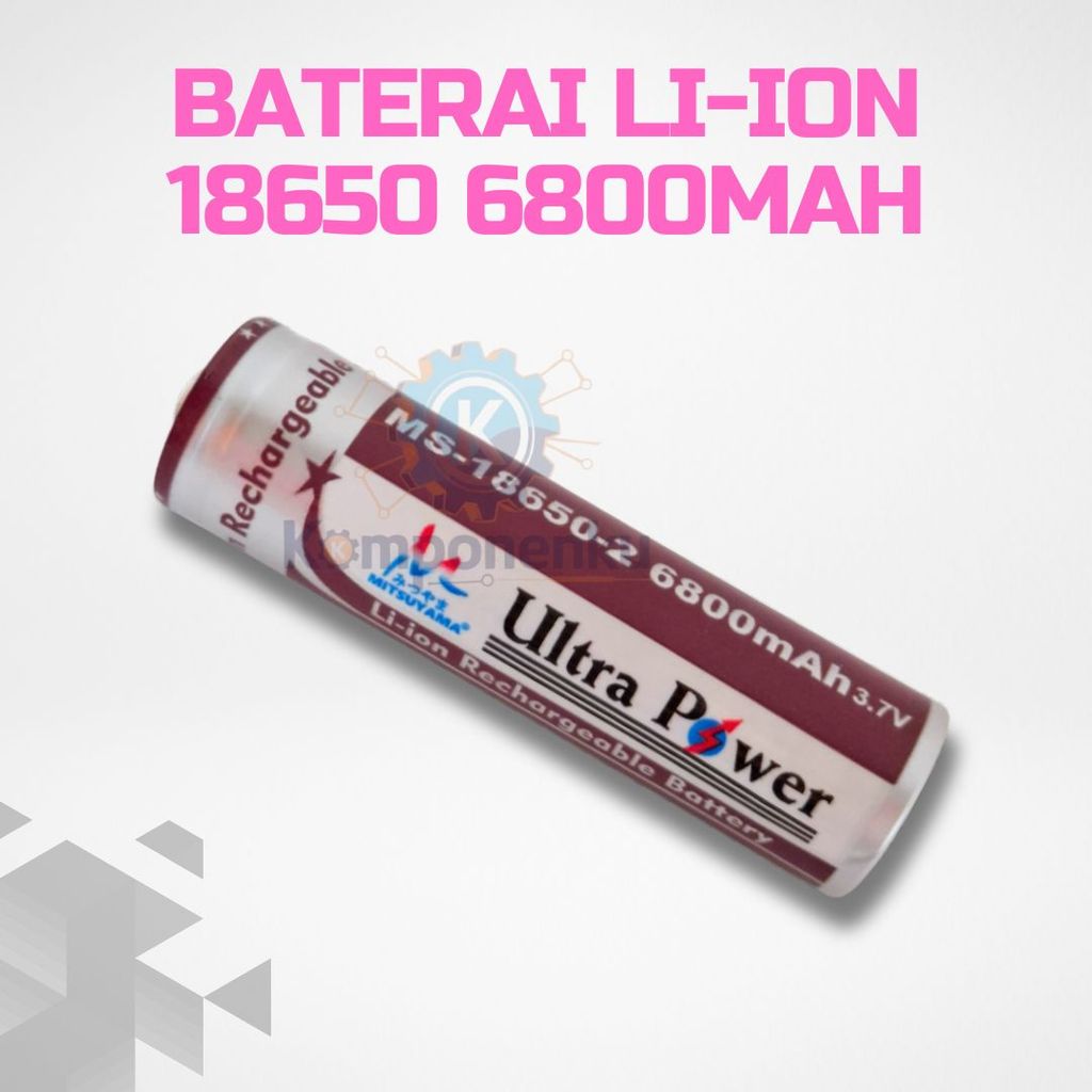 Baterai Lithium Mitsuyama 18650 3.7V 6800mAh Isi Ulang Untuk Mainan RC Lampu Emergency