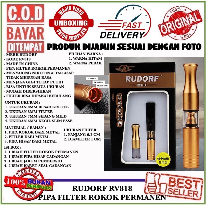 Bayar di Tempat Rudorf RV818 / RV-818 / RV 818 Permanen Semua Ukuran