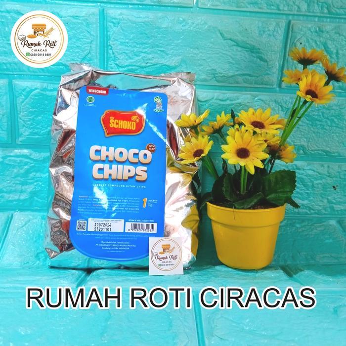 CHOCOLATE CHIP 1KG SCHOKO CHOC CHIPS KERUCUT COKLAT NO TULIP ELMER