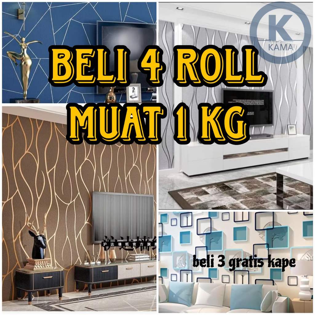 Wallpaper Dinding Kamar Tidur Motif Keramik Marmer Bahan PVC Berkualitas Anti Air