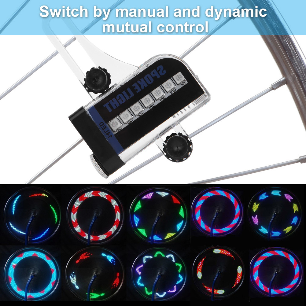 Spoke Light Mountain Spoke Light Bike Dual Side 14LED RGB Spoke Light Wire Lamp Accessories For Moun