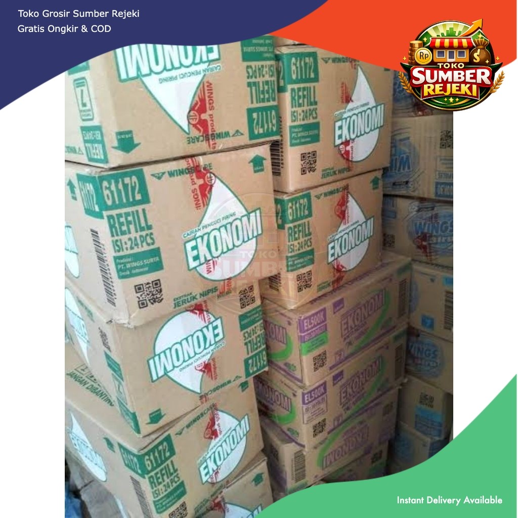 1 Karton Ekonomi 650ml Sabun Cuci Piring Pouch Refill Dus 12pcs