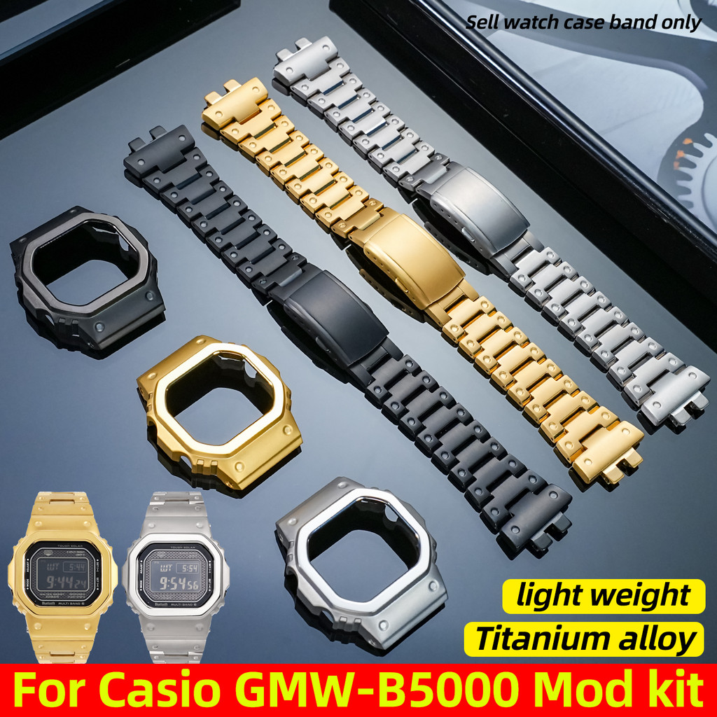 GMW B5000 Titanium case+strap For Casio G-SHOCK GMW-B5000 Mofied upgrade Y wat band+Bezel set men wa