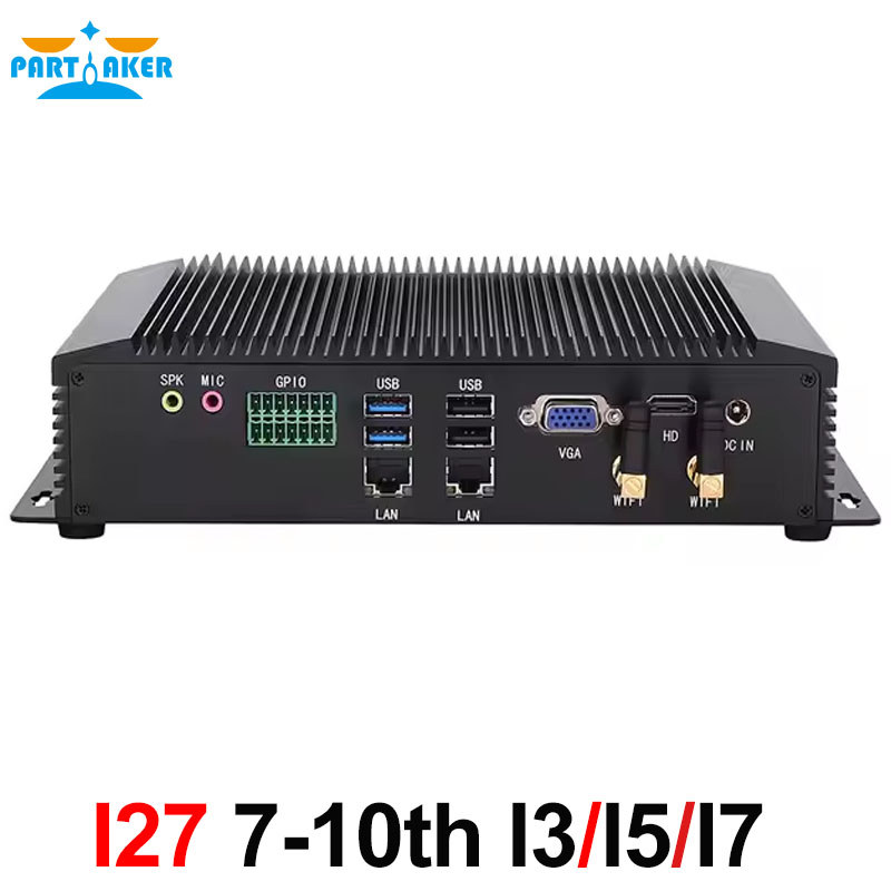 Industrial Fanless Mini PC Intel Core i7 10510U 8550U 7510U i5 8250U 7300U i3 7100U Dual LAN GPIO 4G