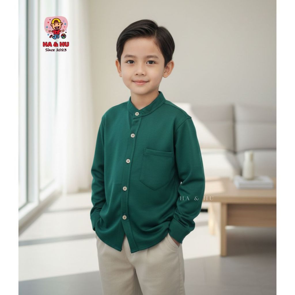 Kemeja Anak Laki-laki Elvano Usia 1-12 Tahun Baju Koko Laki Laki Premium Atasan Terbaru 2026 Warna H