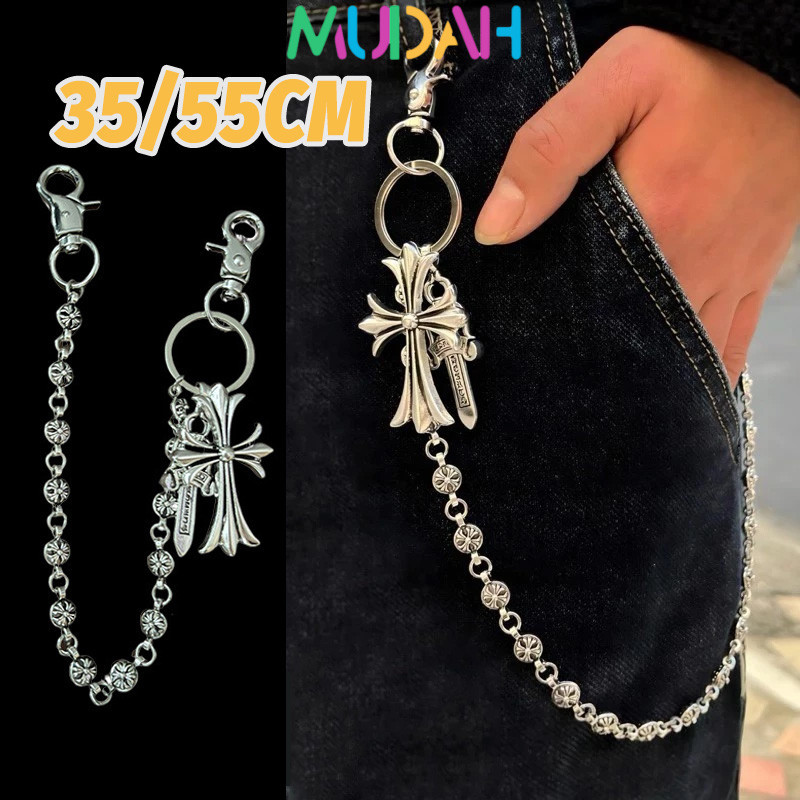 Rantai Dompet Vintage Rantai Celana Gaya Punk Wallet Chain Salib Rantai Jeans Rante Celana