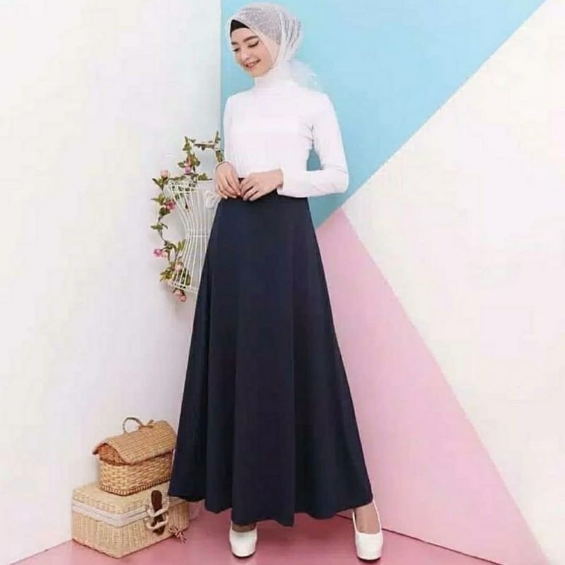 ROK WANITA DIRA JODA PAYUNG SCUBA JUMBO / ROK WANITA MAYUNG / ROK SCUBA PANJANG KEREN