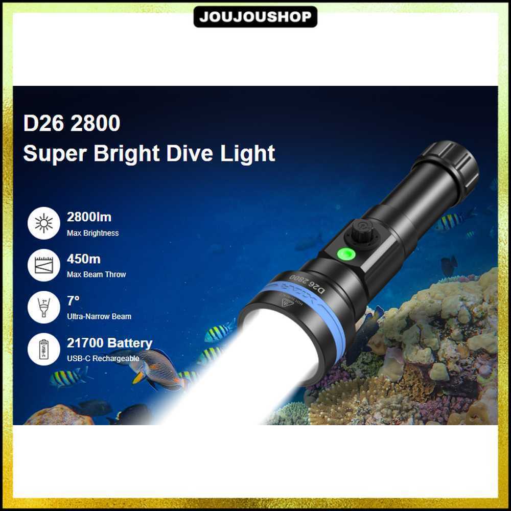 XTAR Senter Selam Diving Flashlight LED High Beam IPX8 2800 Lumens - D26 2800
