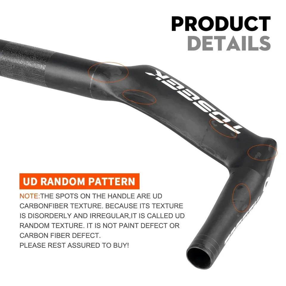 TOSEEK Full Carbon TT Handlebar 400/420/440mm Gravel Road Bike Handlebar Ultralight Bicycle TT Handl
