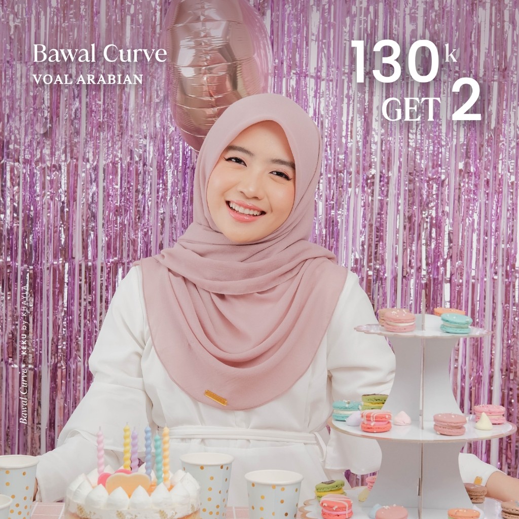 ASMARA Khayla Indonesia - Bawal Curve Voal Arabian | Hijab Square Premium | Hijab Voal Polos Segi Em