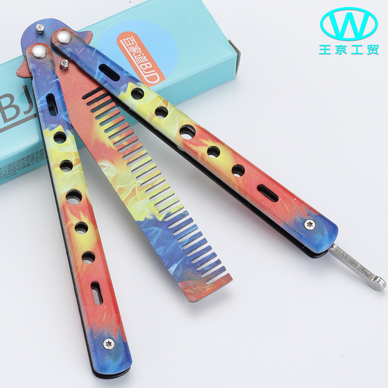 3D Printed Butterfly Comb CSGO Training Tool Unsharpened Folding Practice Balisong Hair Styling Outd