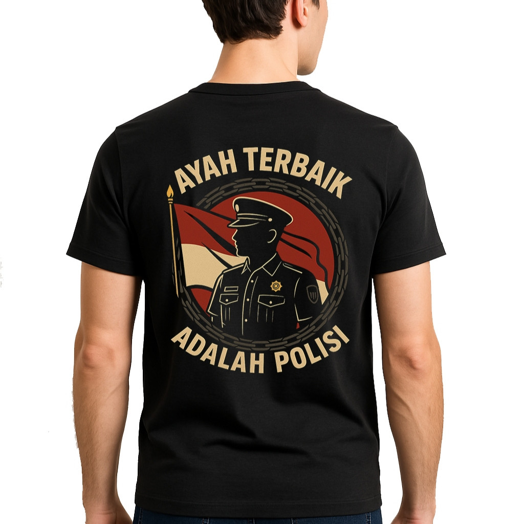 (COD) RSA Kaos Tactical Ayah Terbaik Adalah Polisi - Baju Taktikal Pria Army Combed 24s - Polisi Bri