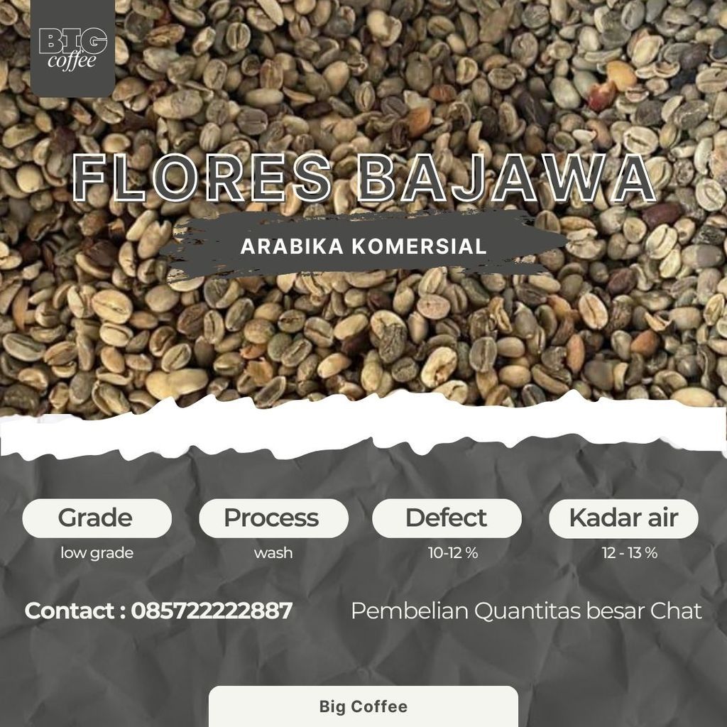 green Bean  biji kopi Arabika Flores Bajawa - Komersial