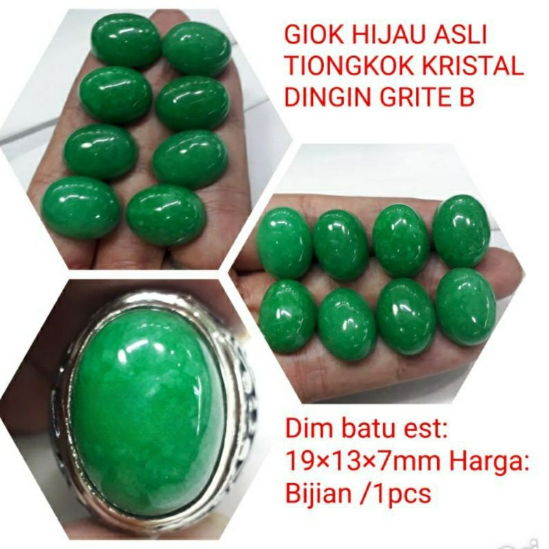 BATU CINCIN GIOK HIJAU ASLI KRISTAL