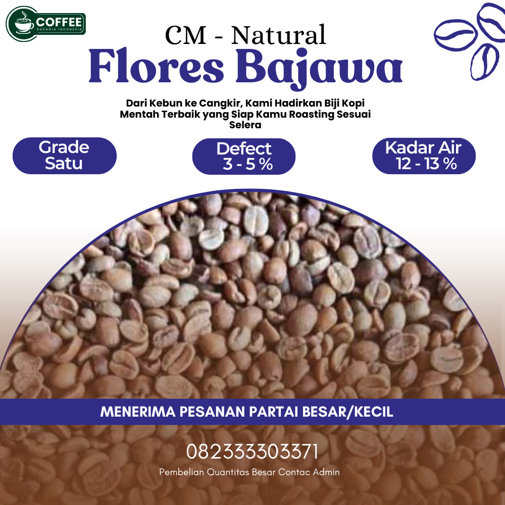 green Bean  biji kopi Arabika Flores Bajawa - CM Natural