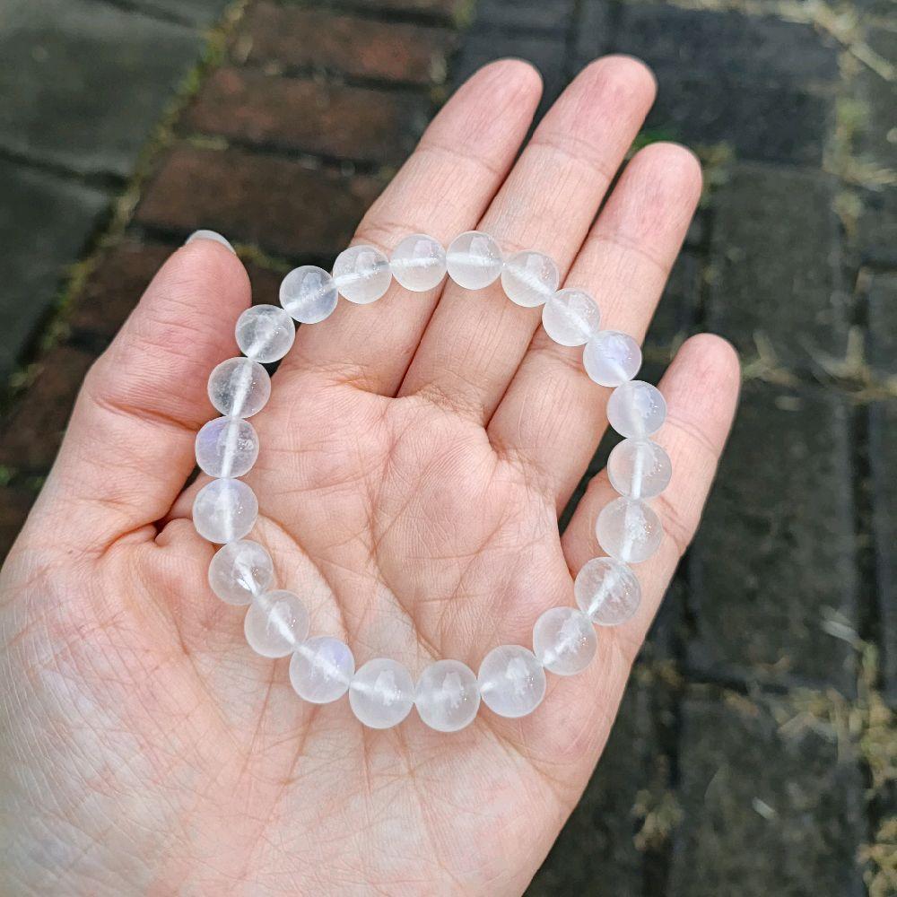 RAINBOW MOONSTONE HQ - Gelang Batu Alam Asli Natutal Rainbow Moonstone HQ - Premium Grade -Limited E