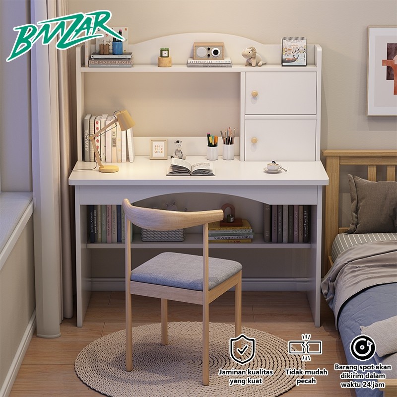 BMZAR Meja Belajar Lesehan Meja Komputer Meja Kerja Minimalis Meja Kamar Aesthetic Meja Kantor kayu 