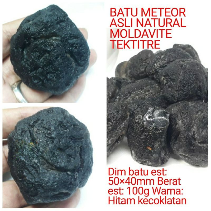 BATU METEOR ASLI NATURAL MOLDAVITE TEKTITRE