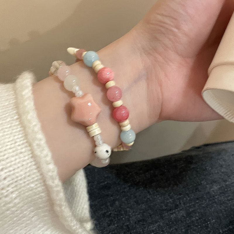 [Mempesona]Gelang manik-manik keramik berbentuk gajah, gelang sahabat terbaik, perhiasan dopamin.