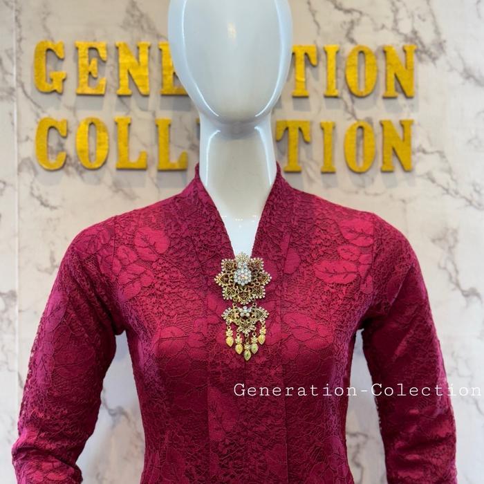 Kebaya Kartini Pendek Brokat Premium Busui Model Dress Wanita /kebaya modern / kebaya lamaran / keba