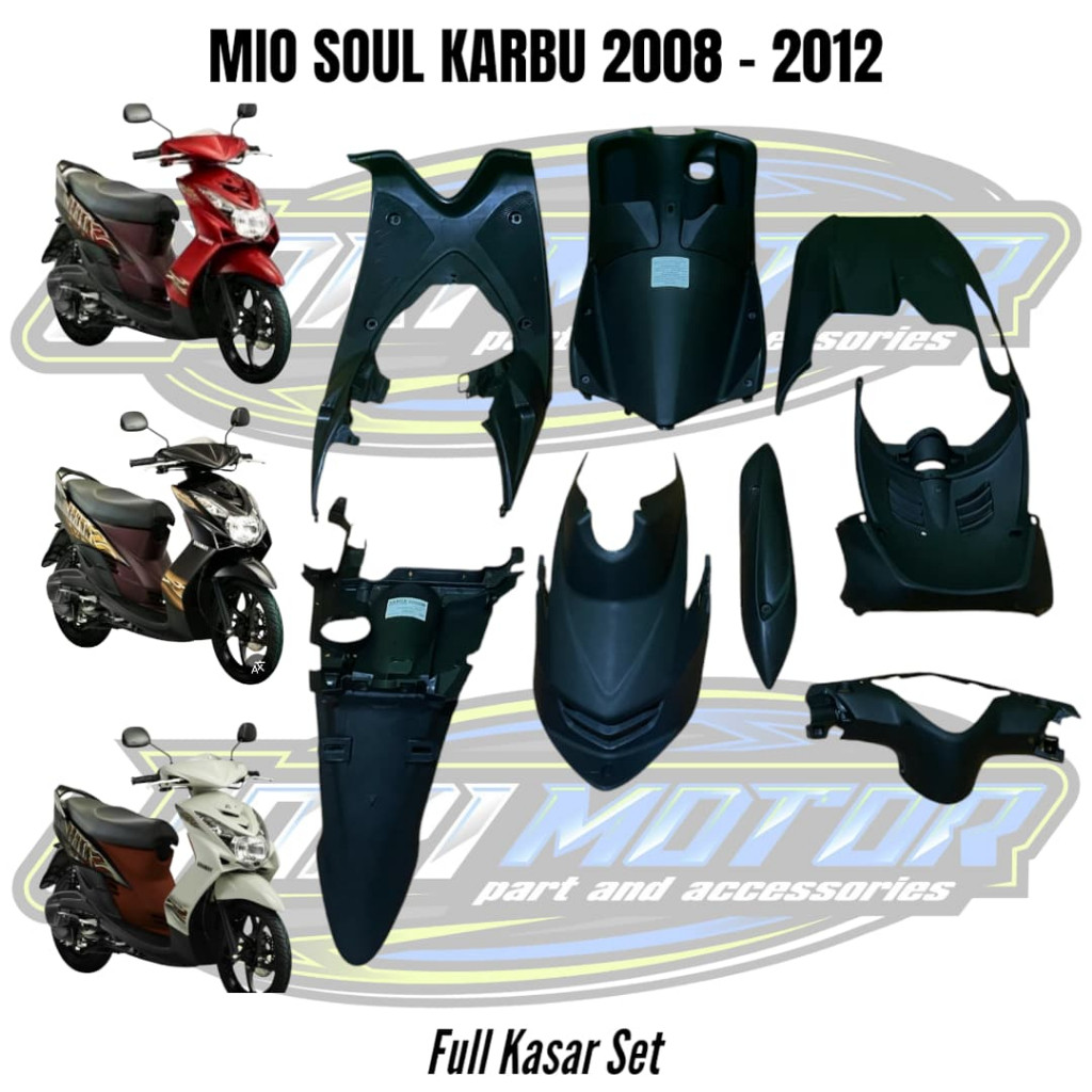 TERMURAH !!! Cover Body Full Kasar Set Yamaha Mio Soul Karbu 2008 2009 2010 2011 2012 / Body Kasar