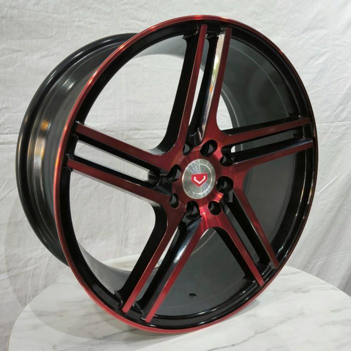 4p VELG VOSSEN 17x7.5 8H 100 / 114.3 et38 Black polish Red Ring 17 R17 lebar 7,5 inci lobang 4H 100 