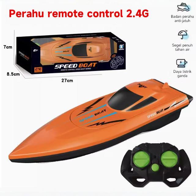 High speed boat RC mainan anak rc speed boat radio remote control mainan anak - Oranye