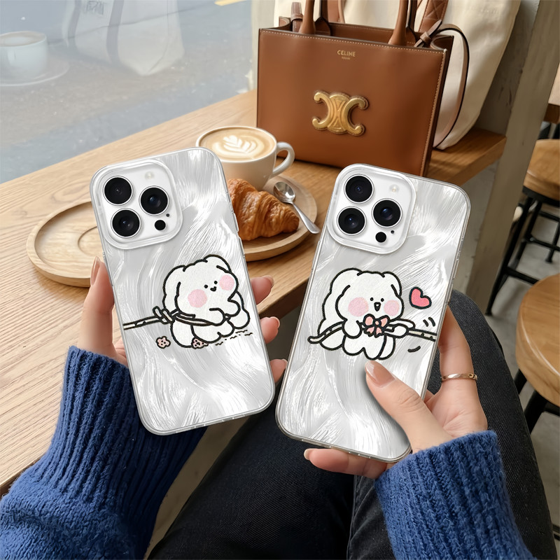 Applicable to oppo A15-92(A15 A16 A17-92) Reno8 Heart shaped puppy couple phone case Love puppy