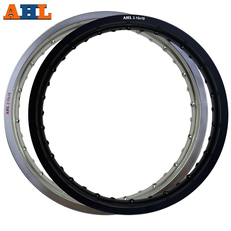 AHL Motorcycle 6061 Aviation Aluminum 2.15x18 32 36 Holes Spoke Silver /Black  Motorcycle Rims Wheel