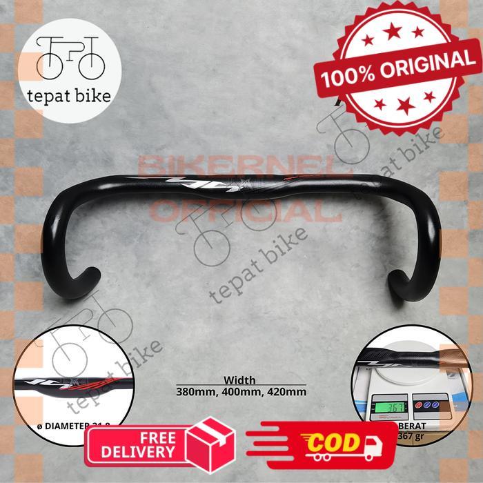 MOSSO Stang Balap Dropbar Aero Roadbike Alloy 380 400 420 Gepeng Pipih Ringan - 380 biker