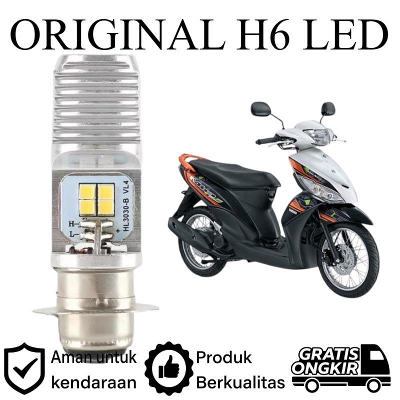 ORIGINAL 1pcs Lampu depan LED H6 6 Mata Putih terang motor Yamaha Mio J Lie Cheng