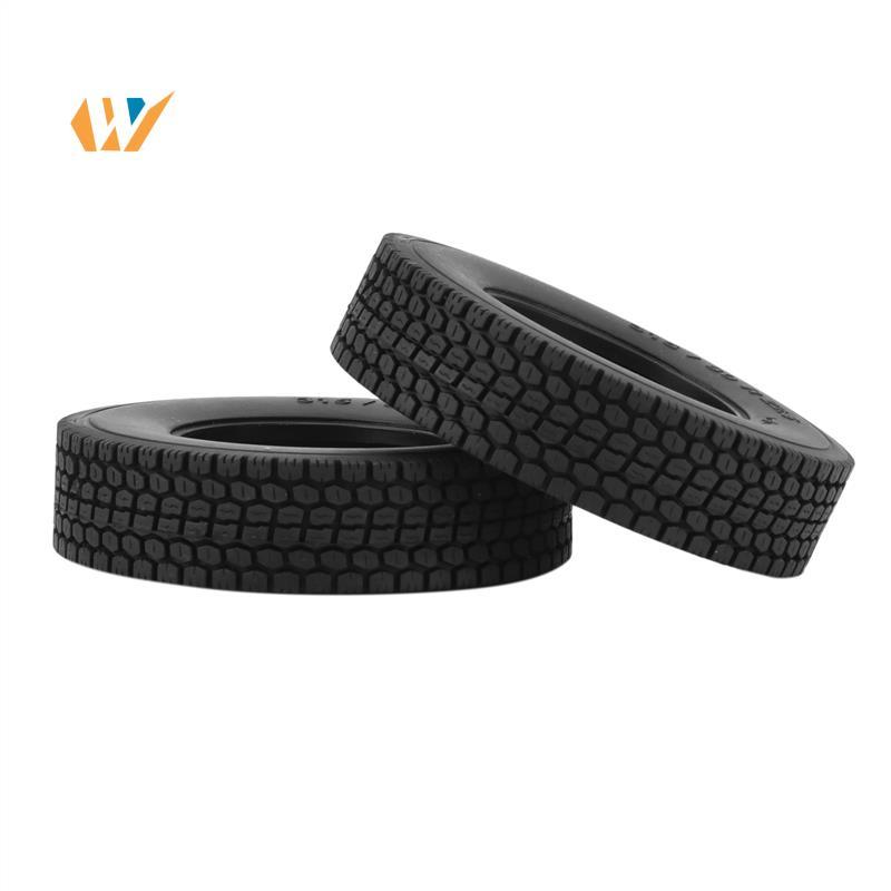 AED3-8Pcs 1.55 Rubber Wheel Tires Tyre For Tamiya 1/14 RC Trailer Tractor Truck Upgrade Parts
