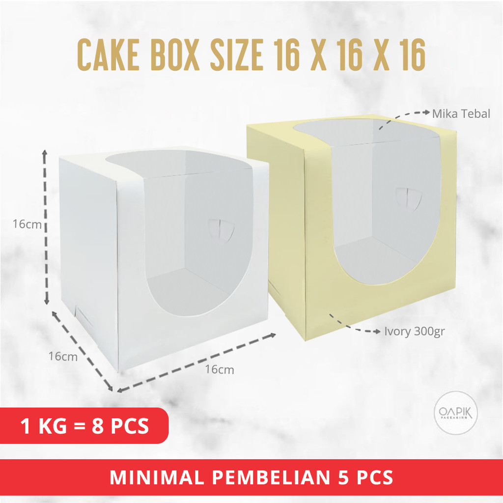 Cake Box 16x16x16, Dus Kue Besar, Box Kue Tebal, Dus Kue 16x16