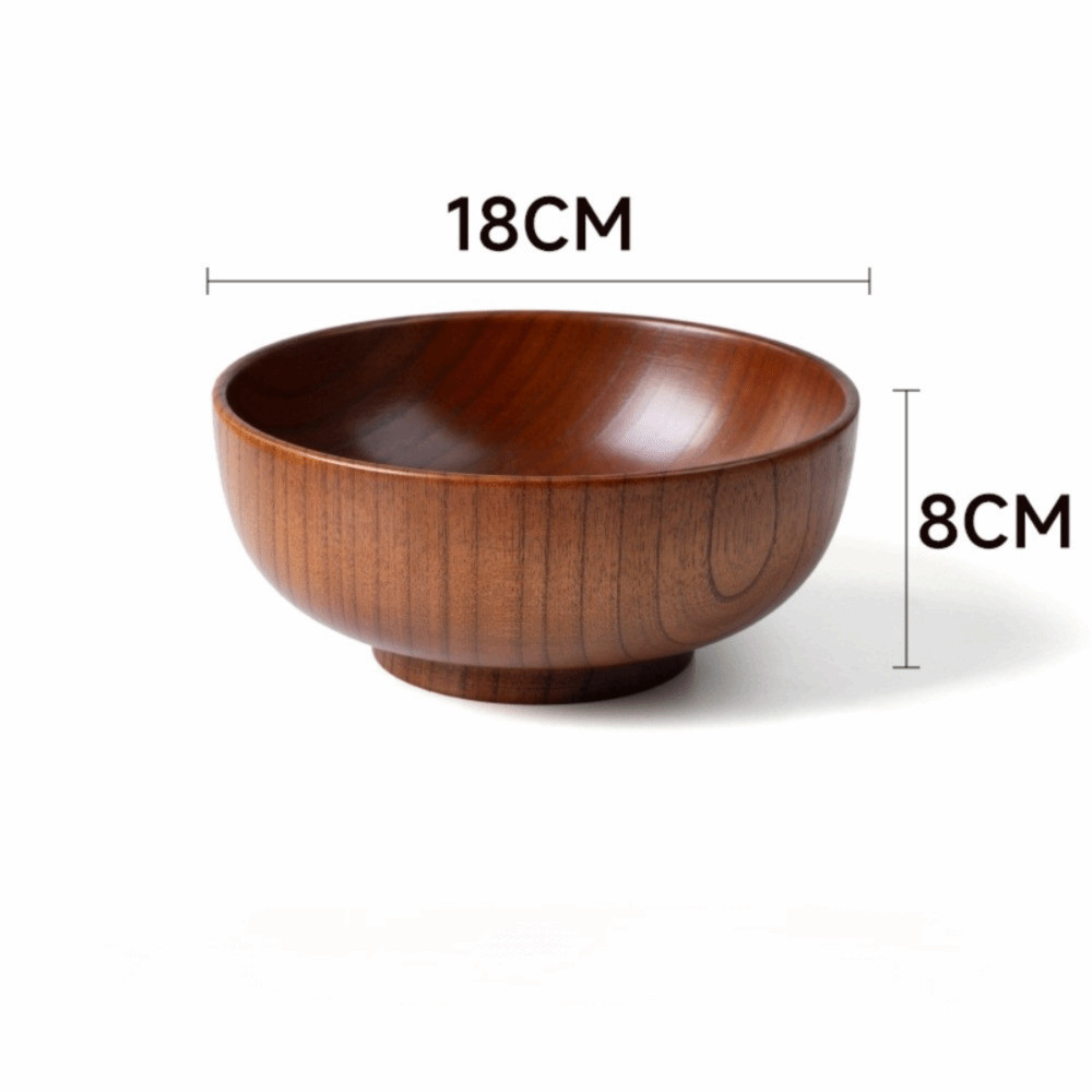 New Japanese Style Wooden Bowls Handmade Crafts Soup Bowls Food Containers Household Wooden Utensils