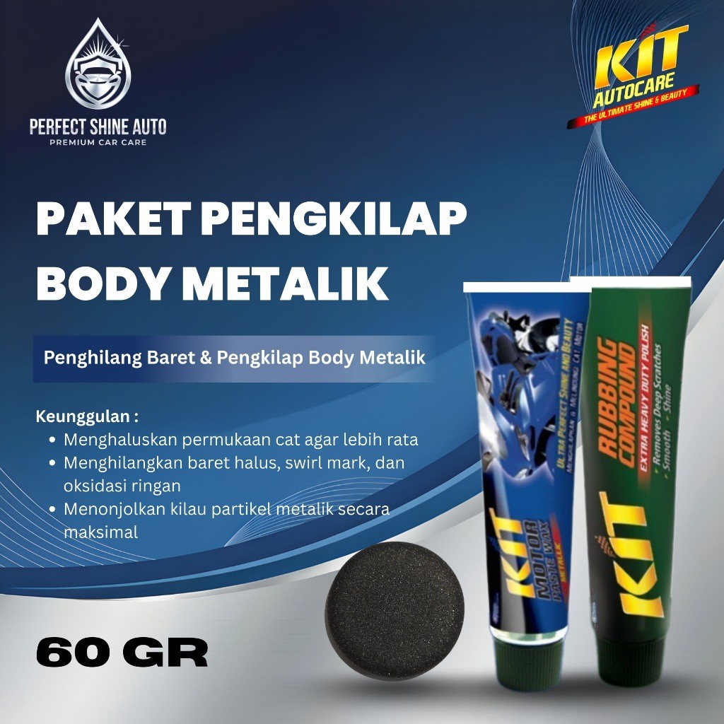 KIT Paket Pengkilap Motor & Busa Poles - Penghilang Goresan Cat Body Metalik