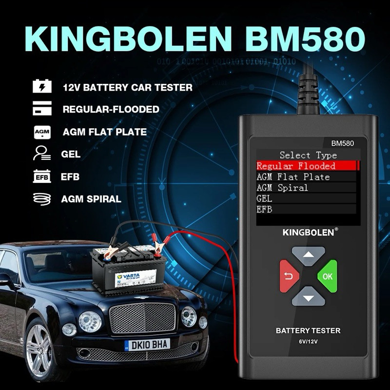 Alat Cek Uji Aki Mobil Truk Accu Car Battery Tester 6V 12V Analyzer 100-2000CCA 2AH-220AH Reversible
